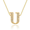 14K YELLOW GOLD ARMENIAN INITIAL DIAMOND NECKLACE