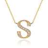 14K YELLOW GOLD ARMENIAN INITIAL DIAMOND NECKLACE