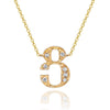 14K YELLOW GOLD ARMENIAN INITIAL DIAMOND NECKLACE