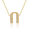 14K YELLOW GOLD ARMENIAN INITIAL DIAMOND NECKLACE