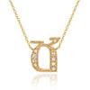 14K YELLOW GOLD ARMENIAN INITIAL DIAMOND NECKLACE