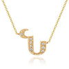 14K YELLOW GOLD ARMENIAN INITIAL DIAMOND NECKLACE