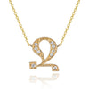 14K YELLOW GOLD ARMENIAN INITIAL DIAMOND NECKLACE