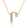 14K YELLOW GOLD ARMENIAN INITIAL DIAMOND NECKLACE