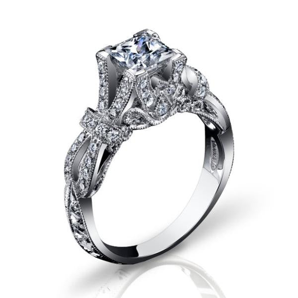 18K White Gold Diamond Engagement Ring