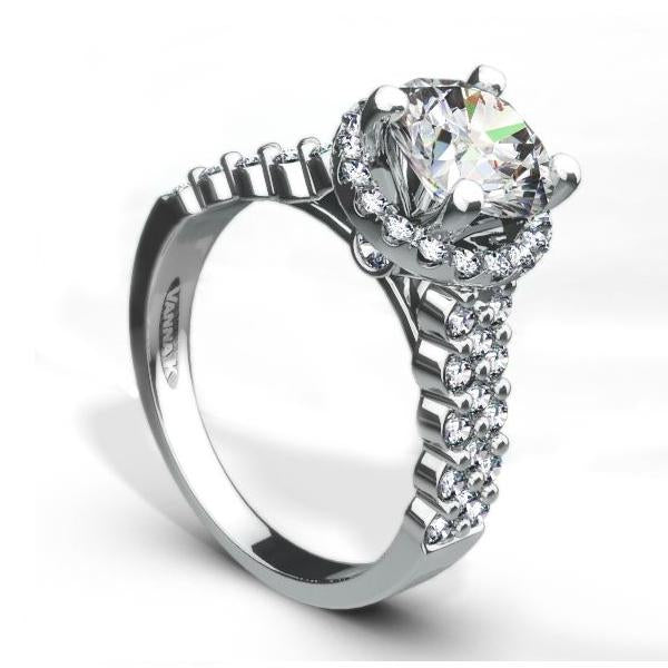 18K White Gold Diamond Engagement Ring