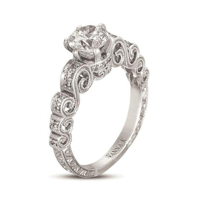 18K White Gold Diamond Engagement Ring