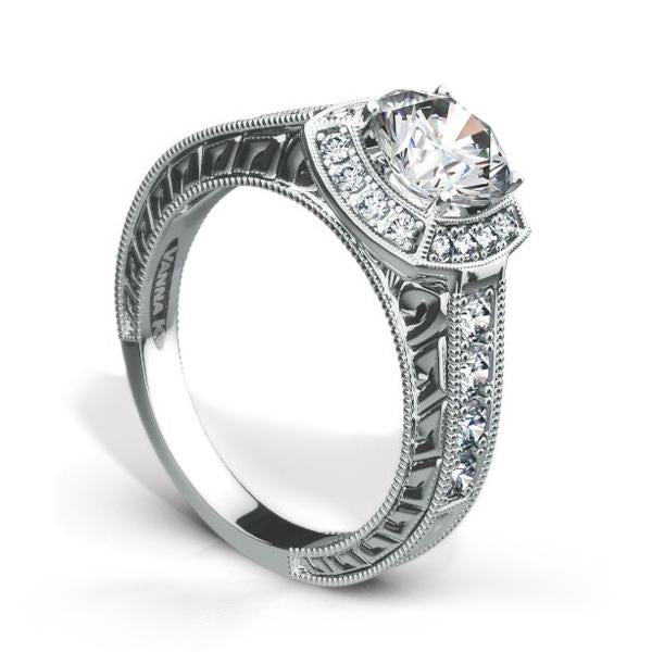 18K White Gold Diamond Engagement Ring