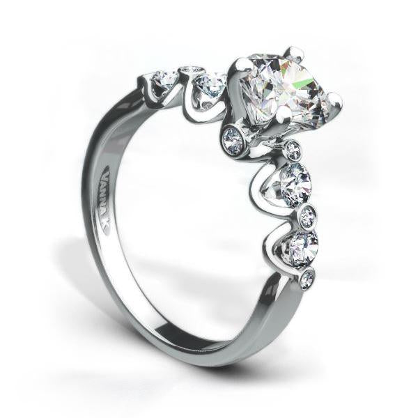 18K White Gold Diamond Engagement Ring
