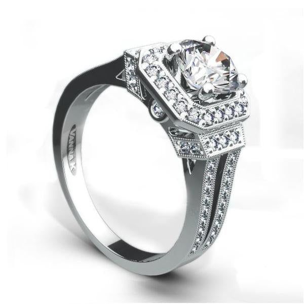 18K White Gold Diamond Engagement Ring