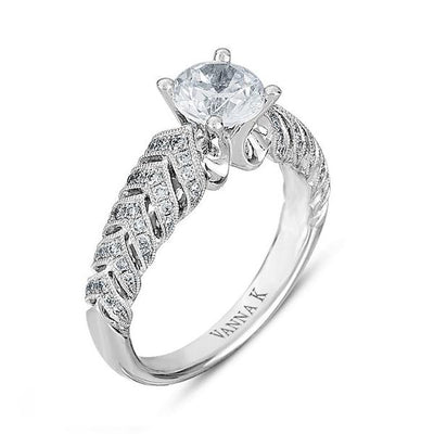 18K White Gold Diamond Engagement Ring