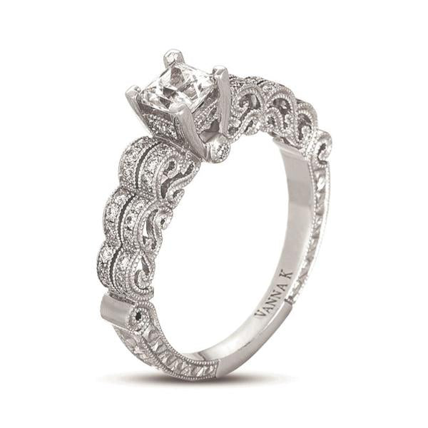 18K White Gold Diamond Engagement Ring