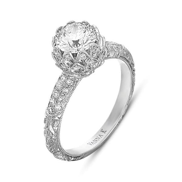 18K White Gold Diamond Engagement Ring