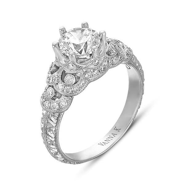 18K White Gold Diamond Engagement Ring