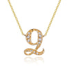 14K YELLOW GOLD ARMENIAN INITIAL DIAMOND NECKLACE