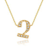 14K YELLOW GOLD ARMENIAN INITIAL DIAMOND NECKLACE