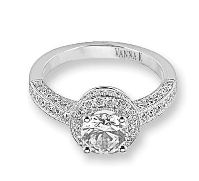 Vintage Inspired Diamond Pave Set Solea Ring Style 18M00044RCZ