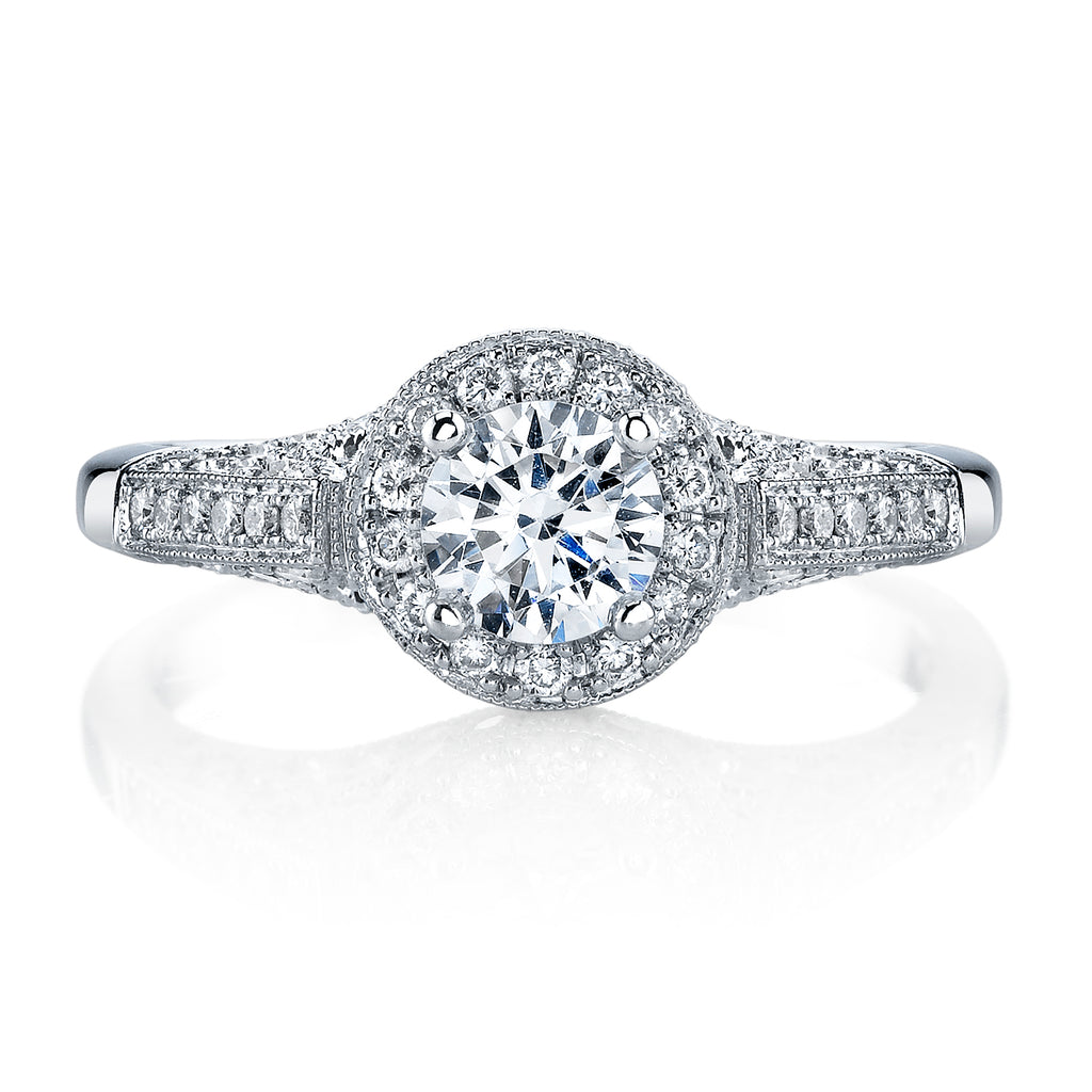 Vintage Inspired Diamond Pave Set Solea Ring Style 18M00107RCZ