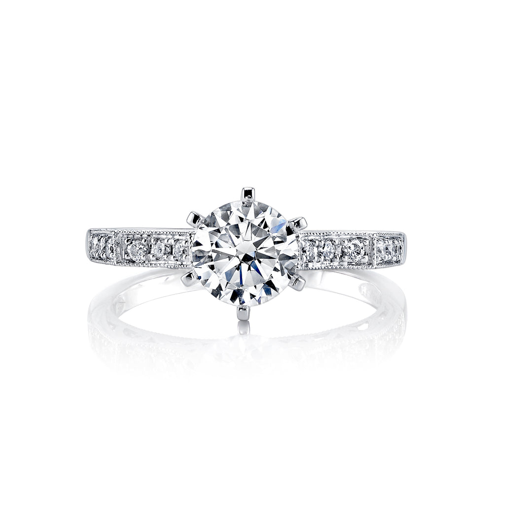 Vintage Inspired Diamond Pave Set Solea Ring Style 18M00140CZ