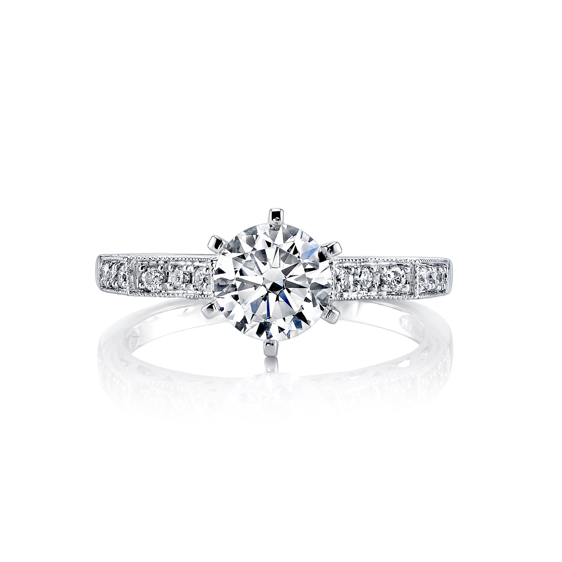 Vintage Inspired Diamond Pave Set Solea Ring Style 18M00140CZ