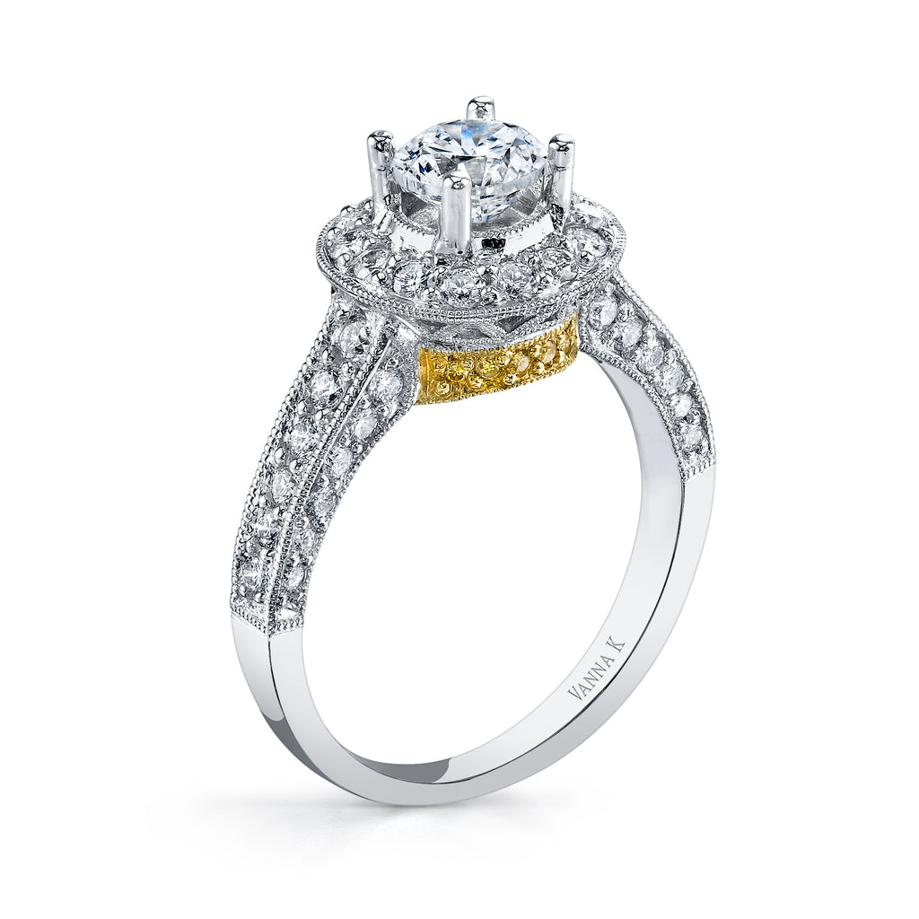 Vintage Inspired Diamond Pave Set Solea Ring Style 18RM5867DCZ