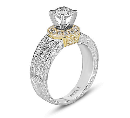 Hand Engraved Perfect Profile diamond ring style 18RM22624DCZ