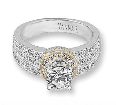 Hand Engraved Perfect Profile diamond ring style 18RM22624DCZ
