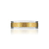 14K WHITE/YELLOW GOLD BRUSHED 6MM WEDDING BAND