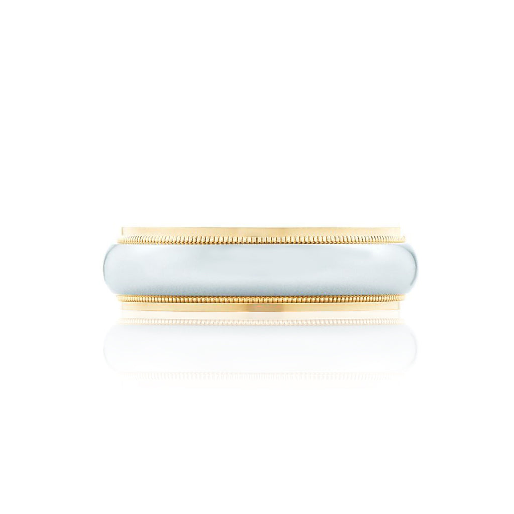 14K YWG MILG/DOME/POLISH 6.6MM WEDDING BAND