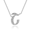 14K WHITE GOLD ARMENIAN INITIAL DIAMOND NECKLACE