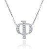 14K WHITE GOLD ARMENIAN INITIAL DIAMOND NECKLACE