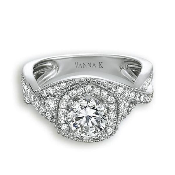 18K White Gold Diamond Engagement Ring
