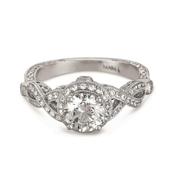 18K White Gold Diamond Engagement Ring