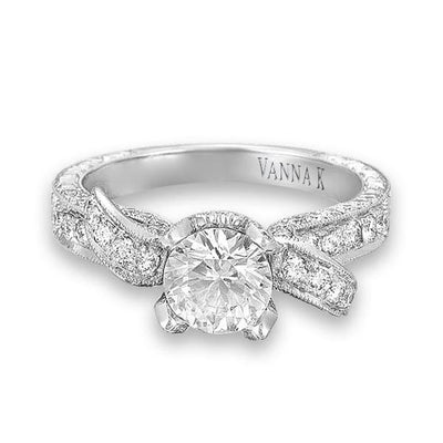 18K White Gold Diamond Engagement Ring