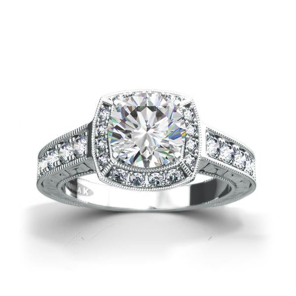 18K White Gold Diamond Engagement Ring