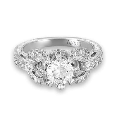 18K White Gold Diamond Engagement Ring