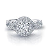 18K White Gold Halo Diamond Engagement Ring