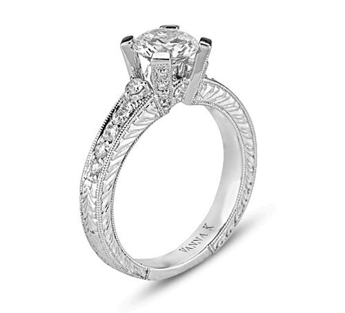 Hand Engraved Perfect Profile Diamond Ring Style 18RO3140DCZ