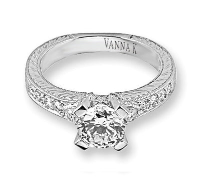 Hand Engraved Perfect Profile Diamond Ring Style 18RO3140DCZ