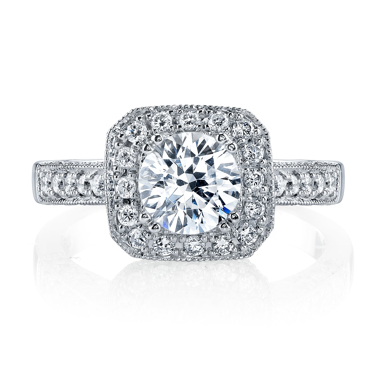 Vintage Inspired Diamond Pave Set Solea Ring Style 18RO3735DCZ