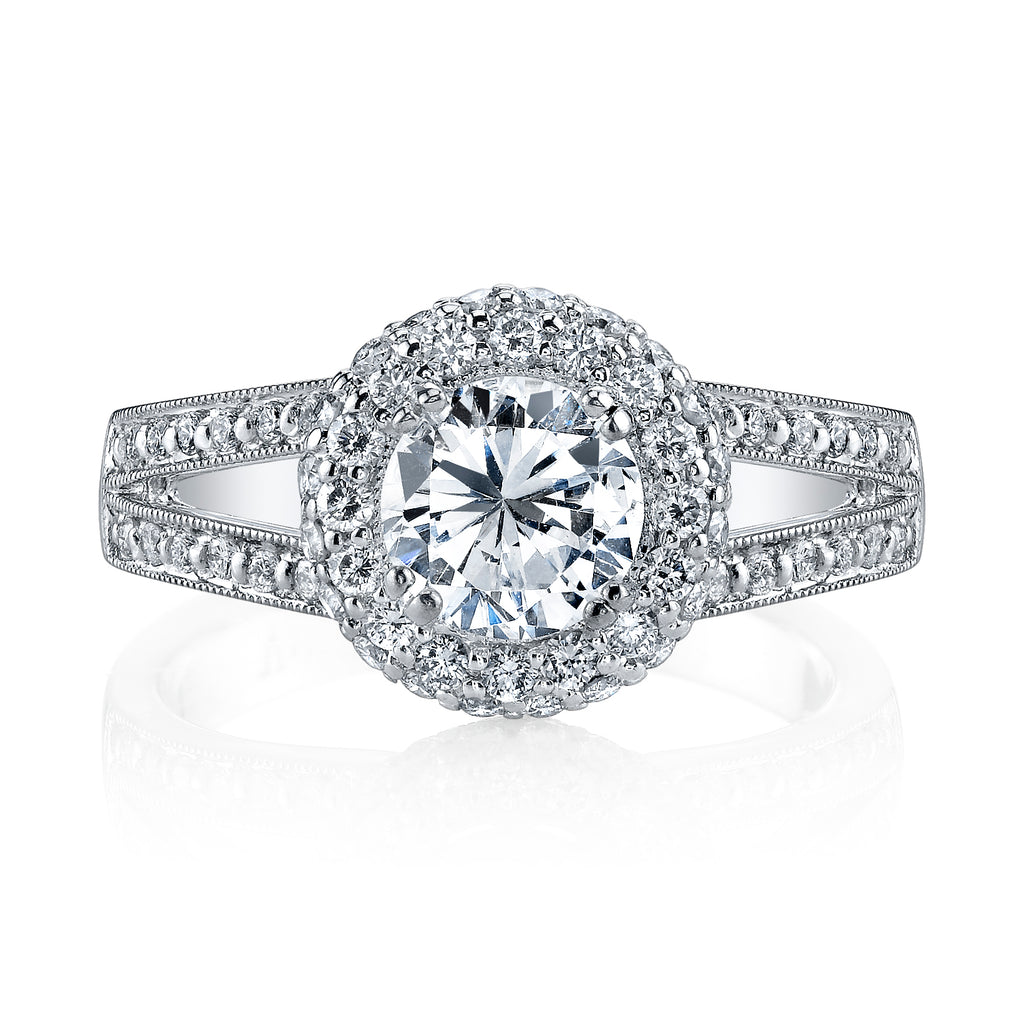 Vintage Inspired Diamond Pave Set Solea Ring Style 18RO4655DCZ