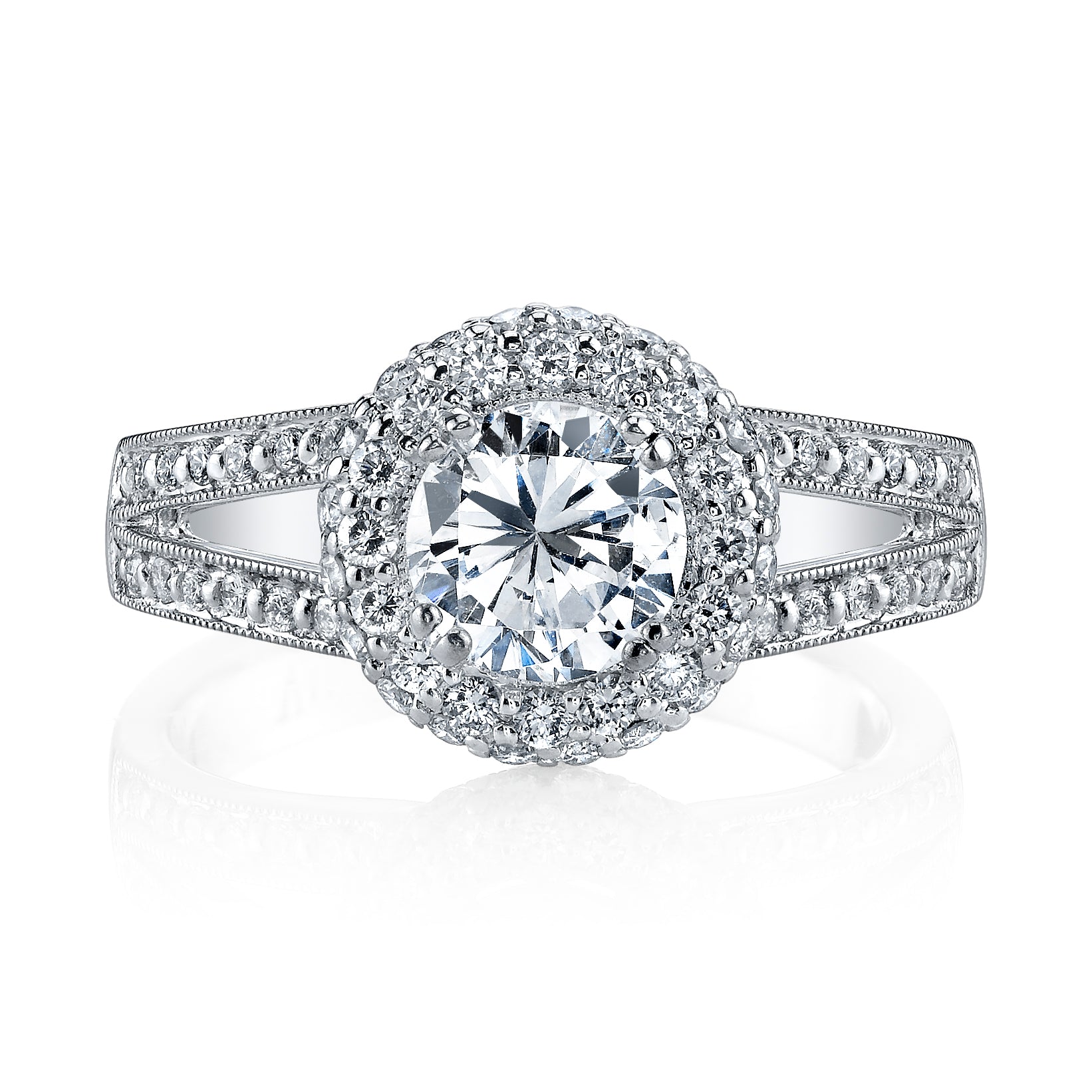 Vintage Inspired Diamond Pave Set Solea Ring Style 18RO4655DCZ