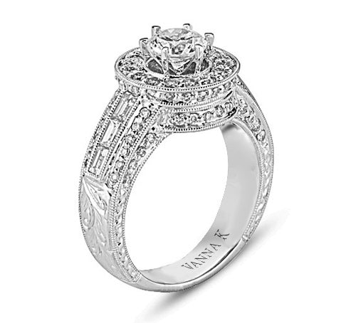 Hand Engraved Perfect Profile Diamond Ring Style 18RO4841DCZ