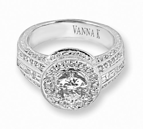 Hand Engraved Perfect Profile Diamond Ring Style 18RO4841DCZ