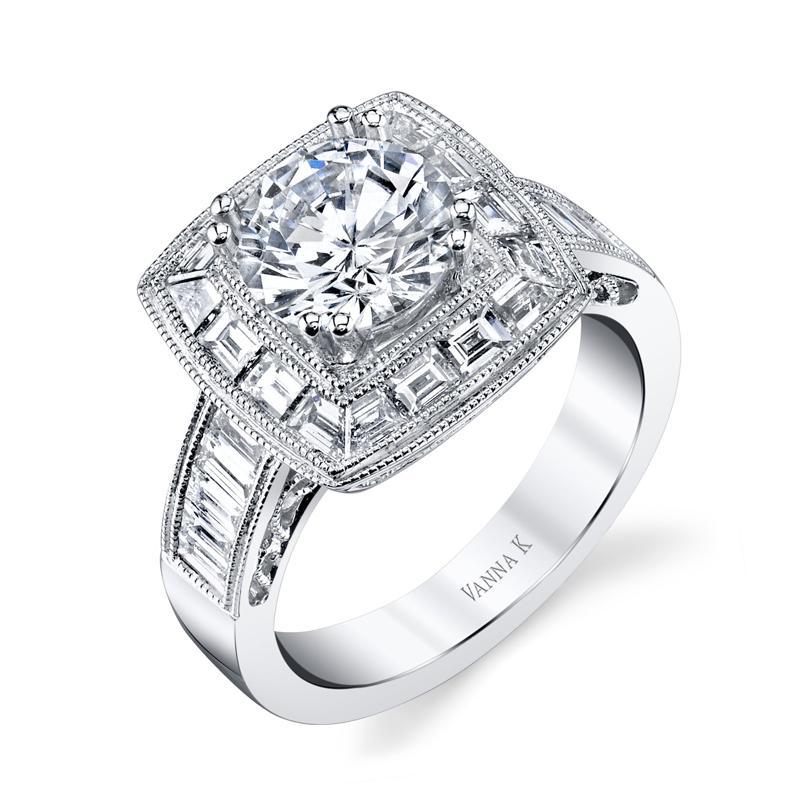 Ultra Lux Cascade Bridal Ring Style 18RO4896DCZ