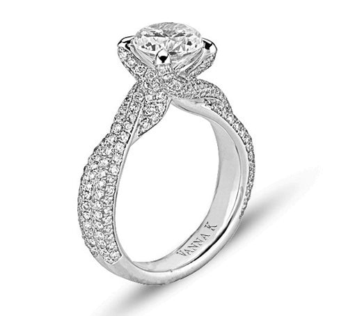 Vintage Inspired Diamond Pave Set Solea Ring Style 18RO5251DCZ