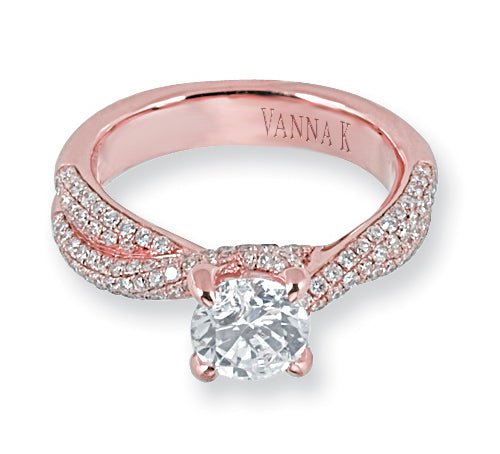 Vintage Inspired Diamond Pave Set Solea Ring Style 18RO5339PDCZ