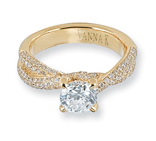 Vintage Inspired Diamond Pave Set Solea Ring Style 18RO5339YDCZ