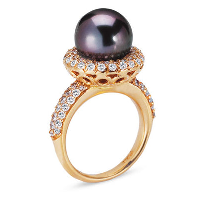 Di Mare Rare Pearl and Diamond Fashion Ring Jewelry Style 18RO506D