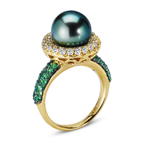 Di Mare Rare Pearl and Diamond Fashion Ring Jewelry Style 18RO508TD